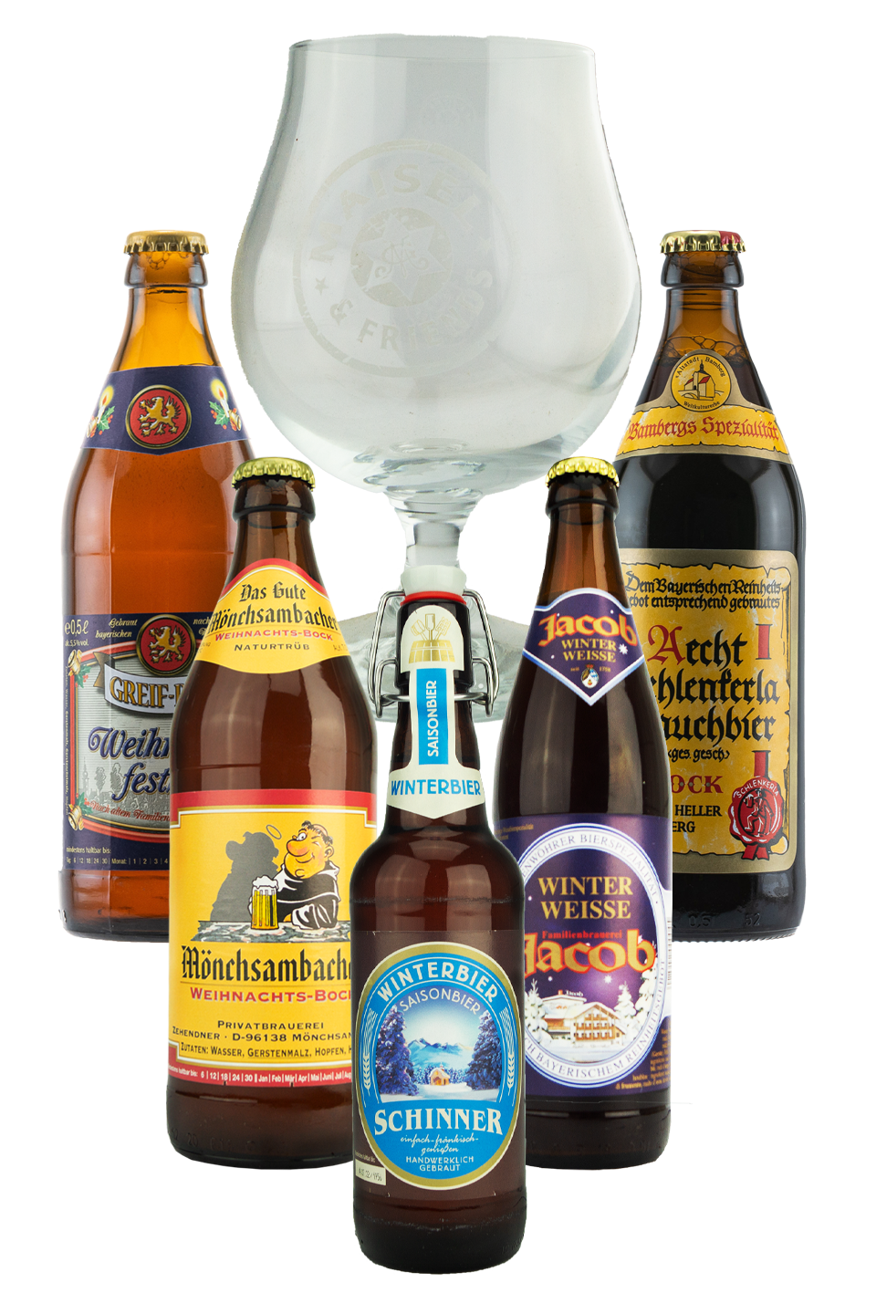 Bierpaket Weihnachtsbiere mit Glas