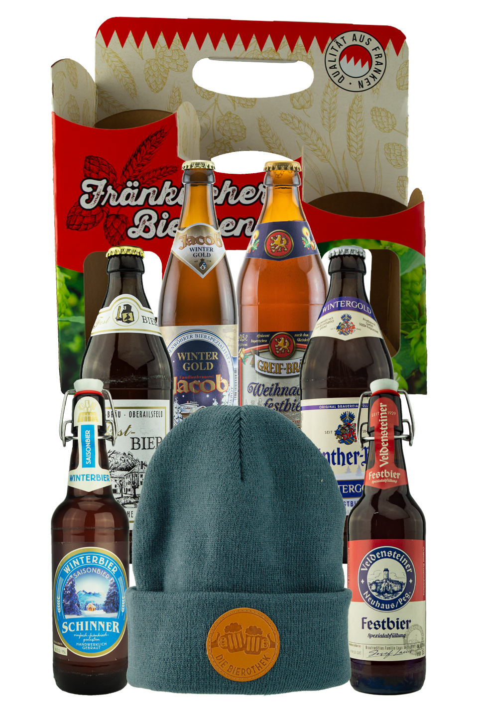 Fränkischer Wintersixpack mit gratis Mütze