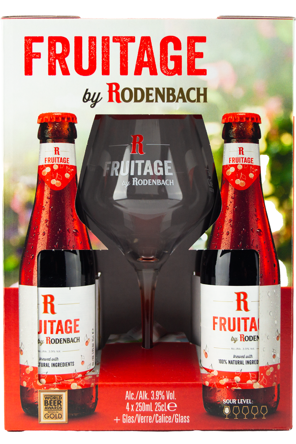 Rodenbach Fruitage Box 4x0,25l mit Glas